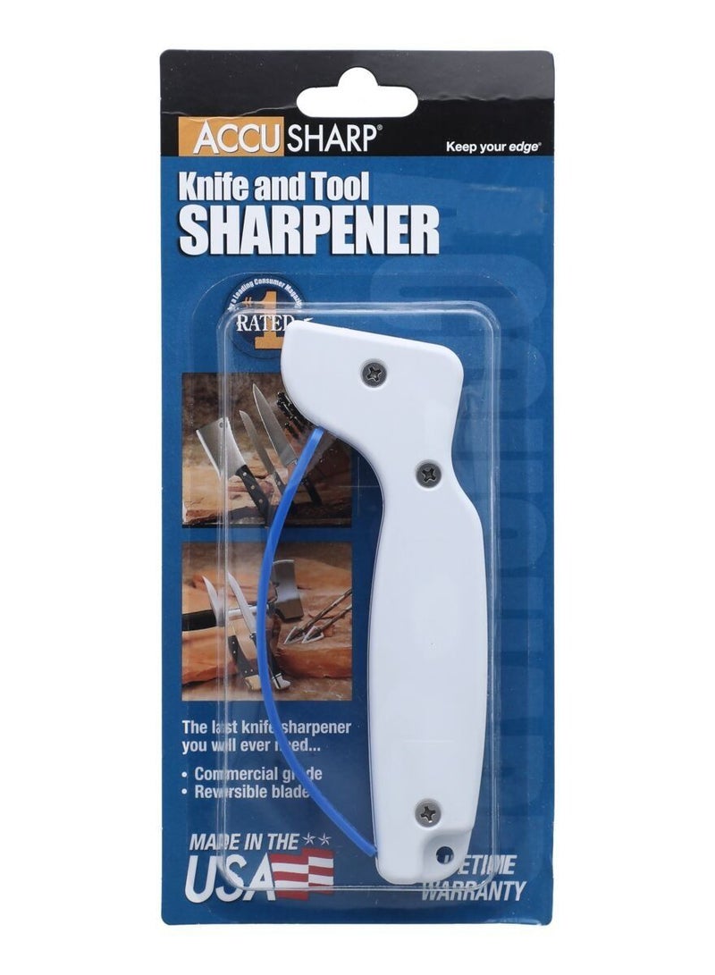 Accusharp Knife And Tool Sharpener White And Blue