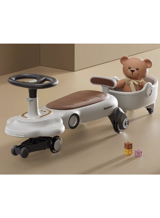 Lecoco Figg-F2-T Ride-On Car with Trailer | 360? Steering, PU LED Wheels, Music & Parent-Child Seat ? for Kids 10M+ - Image 1
