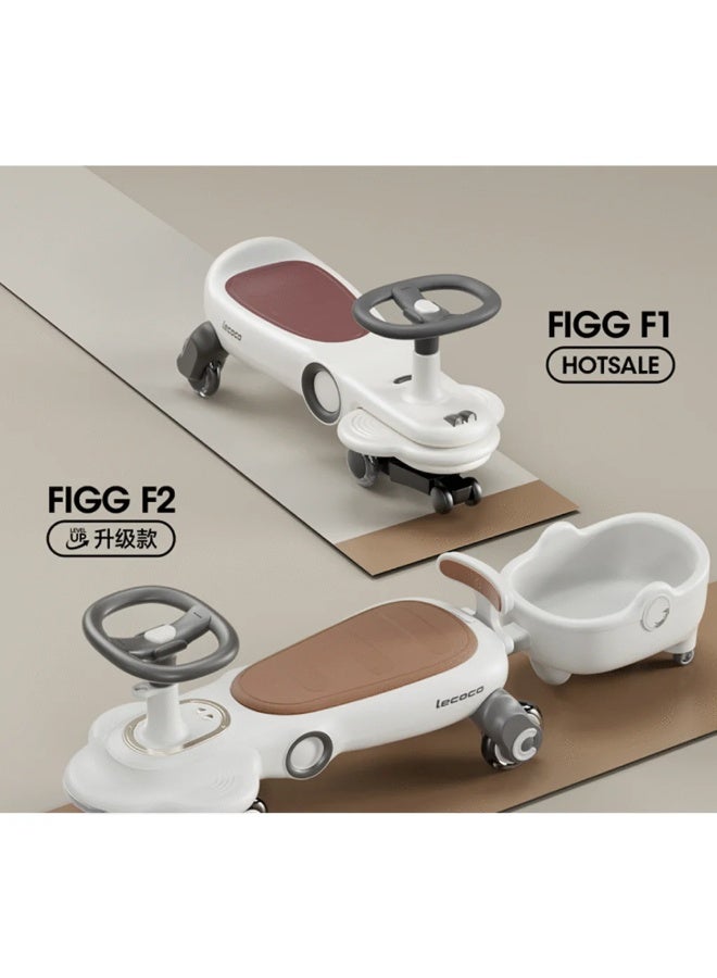 Lecoco Figg-F2-T Ride-On Car with Trailer | 360? Steering, PU LED Wheels, Music & Parent-Child Seat ? for Kids 10M+ - Image 2