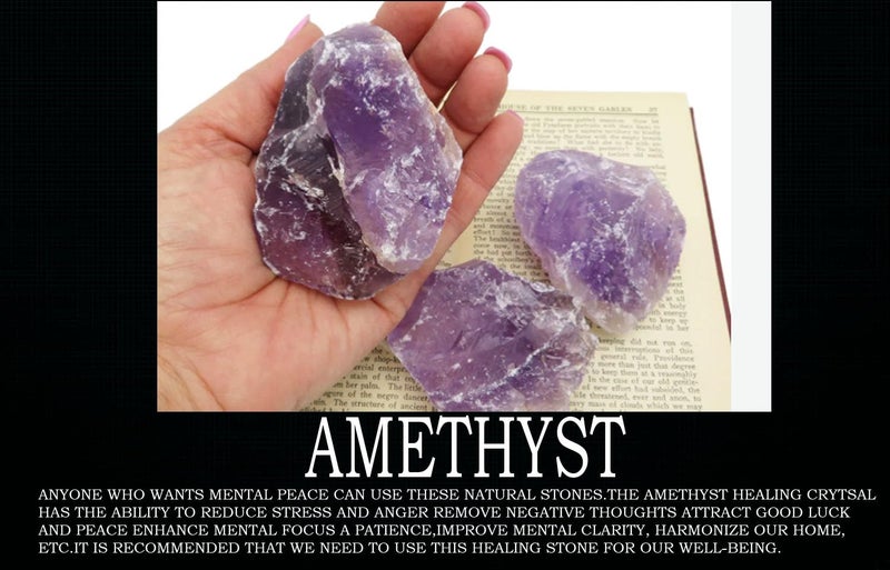 eshoppee 150-200 gm Amethyst Stone Rough Natural raw Crystal Rock for Healing Meditation Decoration and vastu Correction (Amethyst) - Image 3