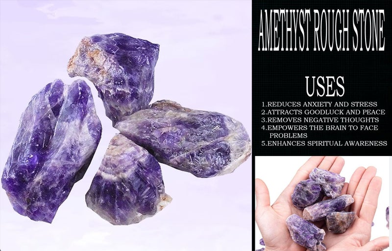 eshoppee 150-200 gm Amethyst Stone Rough Natural raw Crystal Rock for Healing Meditation Decoration and vastu Correction (Amethyst) - Image 2