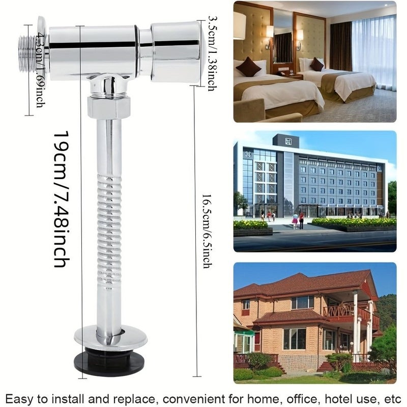 Manual Urinal Flush Valve Zinc Alloy Bidet T Adapter With Shut Off - Image 3