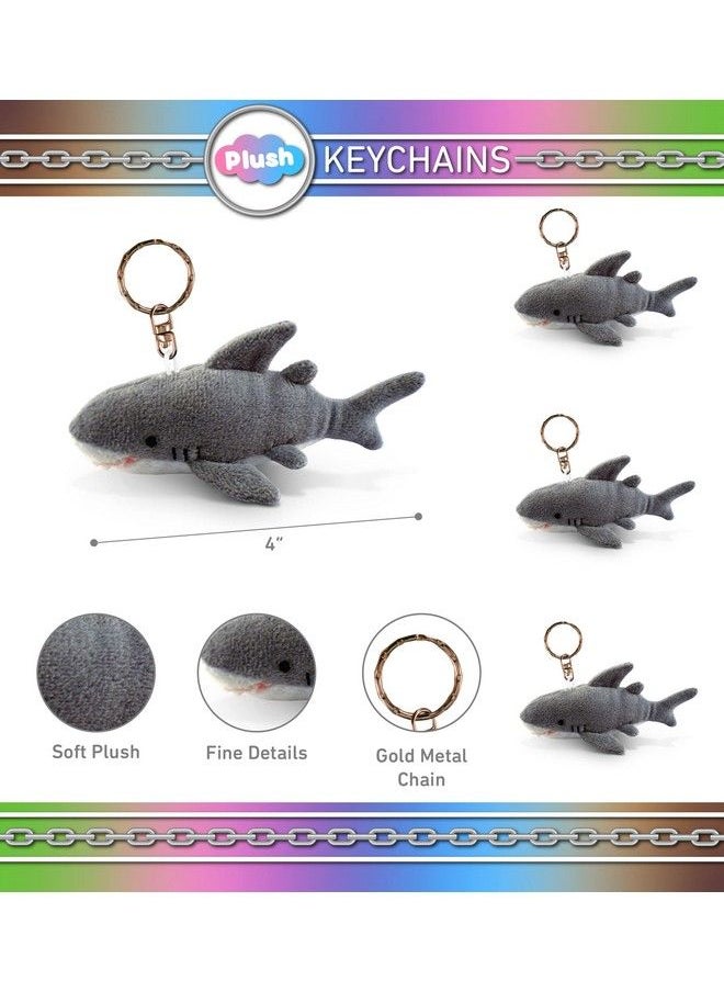 Puzzled Shark Plush Keychain Stuffed Animal Toy Soft Fur Ocean Life Animal Grey Shark Charm Keyring Cute Decorative Plush Toy Accessory Fun Buddy For Kids Bag Purse Backpack Handbag 4 Inches  - Image 3