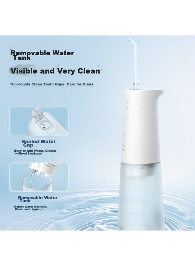 Midea Water Flosser, Portable Oral Irrigator For Travel And Business Trips, 80-day Battery Life, Home Use Orthodontic Nozzle, White, Recommended Holiday Gift For Women - Image 2