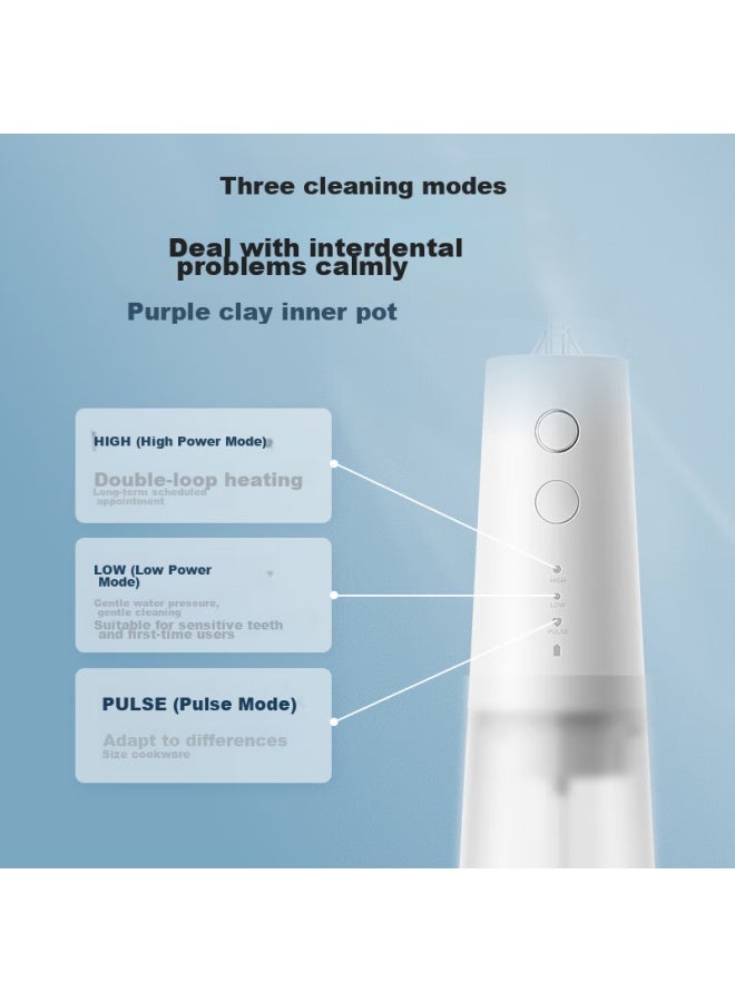 Midea Water Flosser, Portable Oral Irrigator For Travel And Business Trips, 80-day Battery Life, Home Use Orthodontic Nozzle, White, Recommended Holiday Gift For Women - Image 3