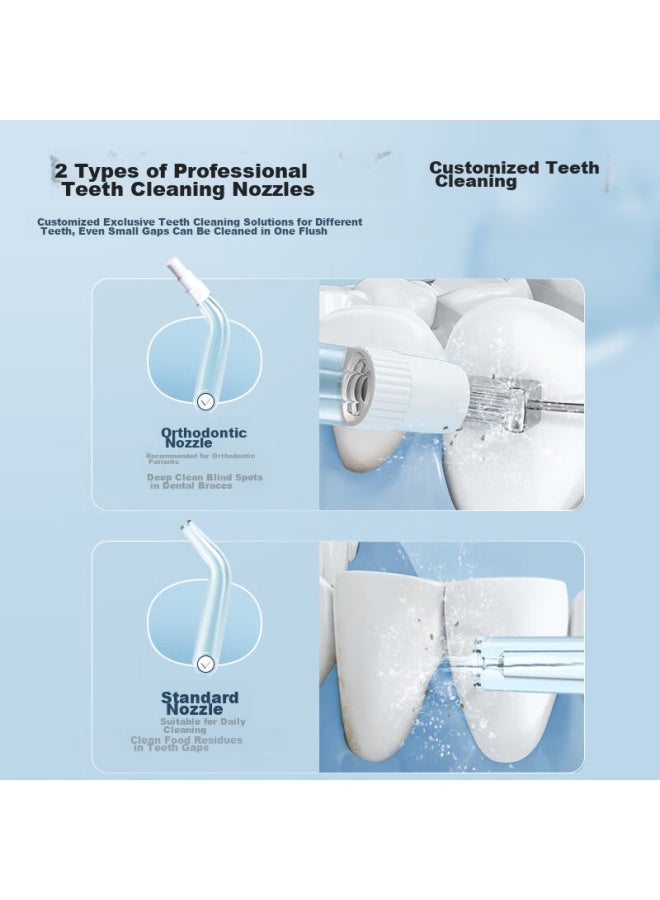 Midea Water Flosser, Portable Oral Irrigator For Travel And Business Trips, 80-day Battery Life, Home Use Orthodontic Nozzle, White, Recommended Holiday Gift For Women - Image 4