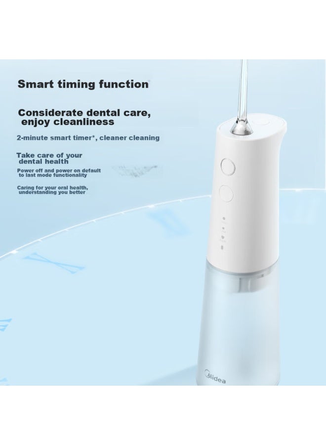 Midea Water Flosser, Portable Oral Irrigator For Travel And Business Trips, 80-day Battery Life, Home Use Orthodontic Nozzle, White, Recommended Holiday Gift For Women - Image 5