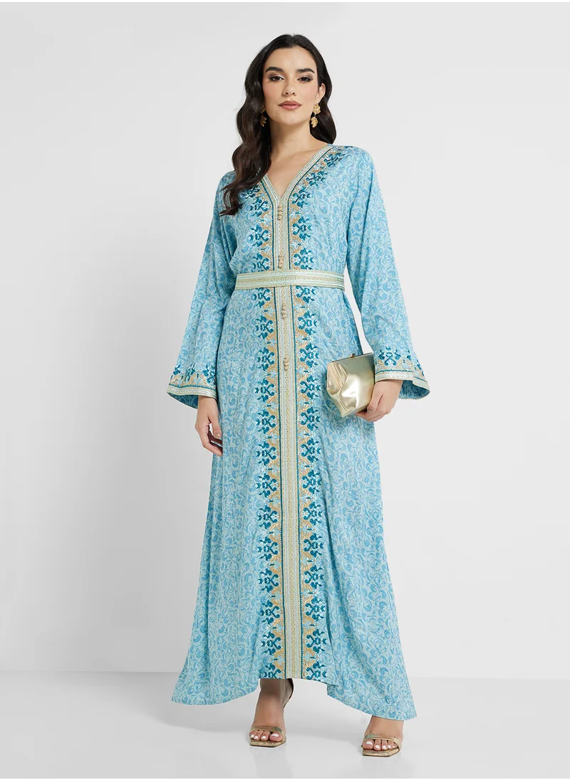 KASHKHA Printed Magarabi Look Jalabiya