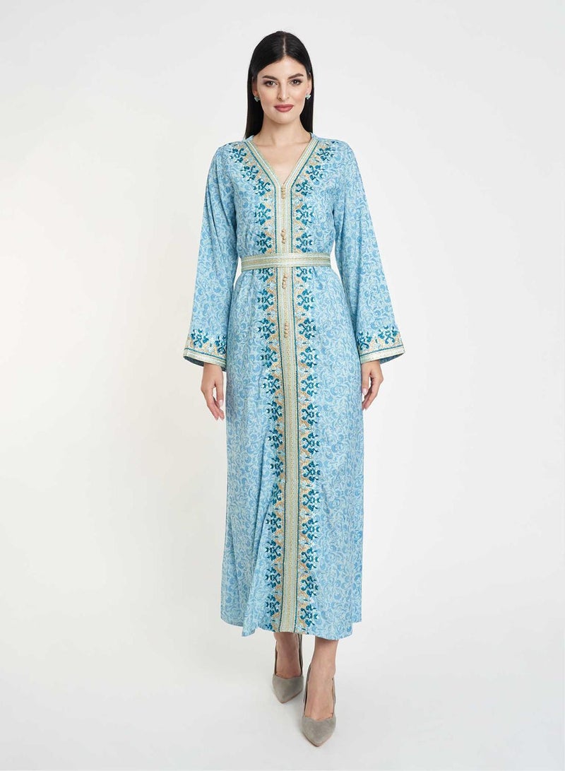 كشخة جلابية مطبوعة بنقشة مغربي - Image 1