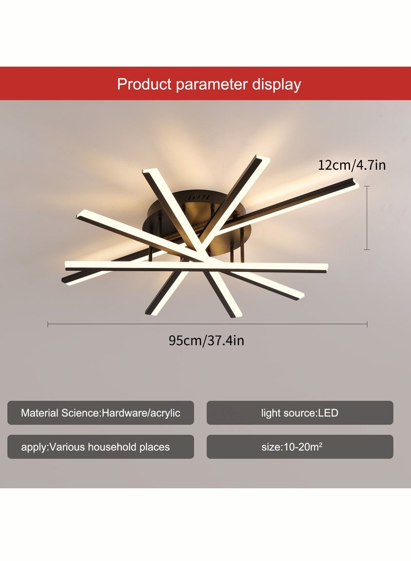 Haikomin 5 Lights LED Flush Mount Ceiling Light 58W Modern Acrylic Ceiling Lamp With Remote Control Dimmable Chandelier Lighting Fixtures for Kitchen Bedroom Living Room - Image 2