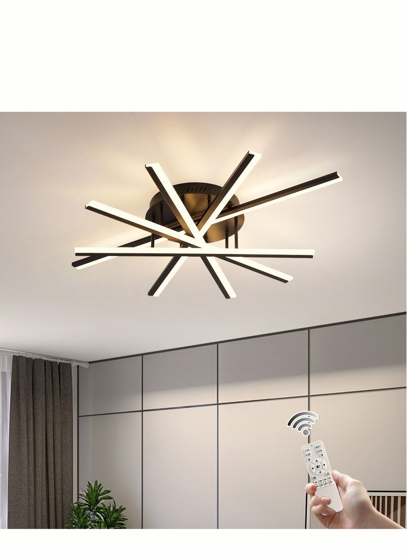 Haikomin 5 Lights LED Flush Mount Ceiling Light 58W Modern Acrylic Ceiling Lamp With Remote Control Dimmable Chandelier Lighting Fixtures for Kitchen Bedroom Living Room - Image 1