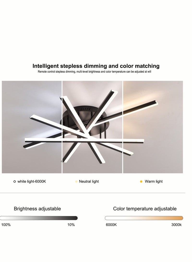 Haikomin 5 Lights LED Flush Mount Ceiling Light 58W Modern Acrylic Ceiling Lamp With Remote Control Dimmable Chandelier Lighting Fixtures for Kitchen Bedroom Living Room - Image 3