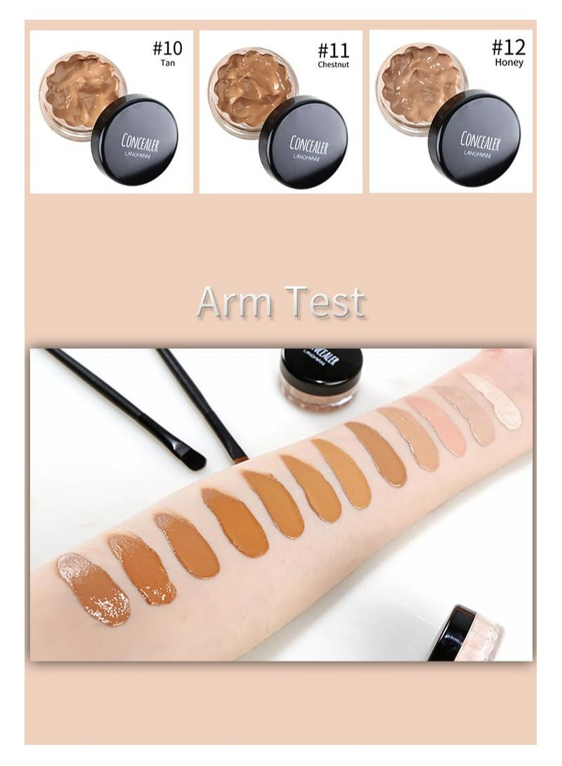 LANGMANNI كريم خافي العيوب - يخفي، يحدد، يرطب، يضيء لون البشرة، كريم أساس طويل الأمد (تان، لجميع الأنواع) - Image 3