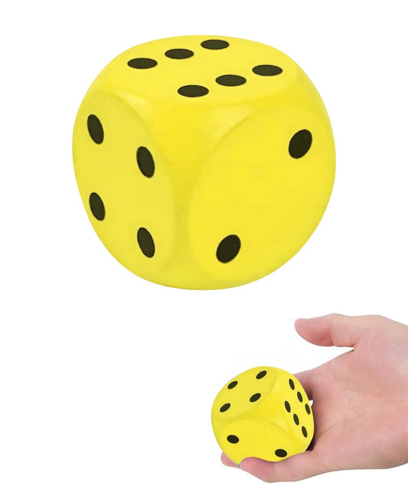 Zbdroxygen Yellow Big Dice, Large Dice Cube for Tabletop Games, Backyard Parties and Camping Trips, Premium Material Dice for Family Fun and Educational Activities - Image 1
