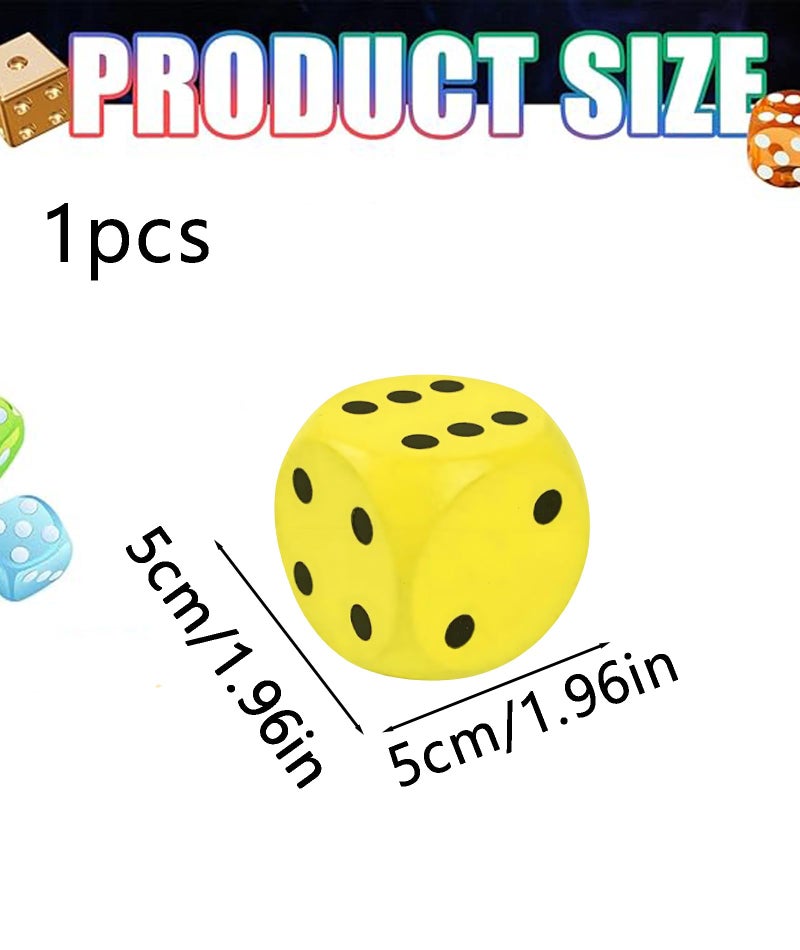 Zbdroxygen Yellow Big Dice, Large Dice Cube for Tabletop Games, Backyard Parties and Camping Trips, Premium Material Dice for Family Fun and Educational Activities - Image 2