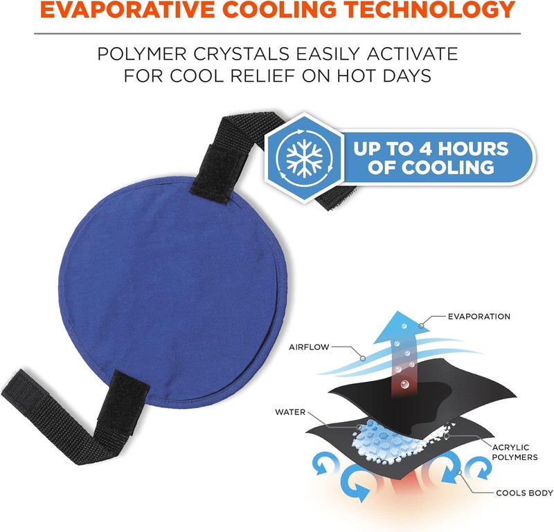 Ergodyne ChillIts 6715 Evaporative Polymer Cooling Interior Hard Hat Pad Solid Blue Pack of 2 - Image 3