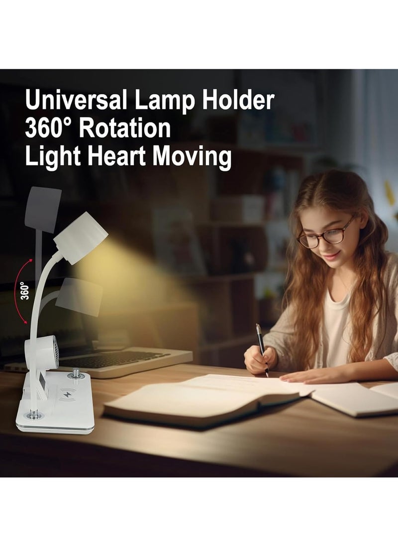 Generic - LED Desk Lamp with 360 Degree Adjustable Arm, 3 Color Modes, Table Lamp, Clock, Bedside Lamps, Touch Control with Bluetooth Speaker, Eye-Care Reading Lamp for Study, No Wireless Charger - Image 1