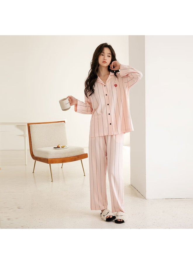 Fenton Fenteng Soft Breathable Cotton Skin-friendly Autumn New Couples Striped Pajama Set For Men And Women - Image 2