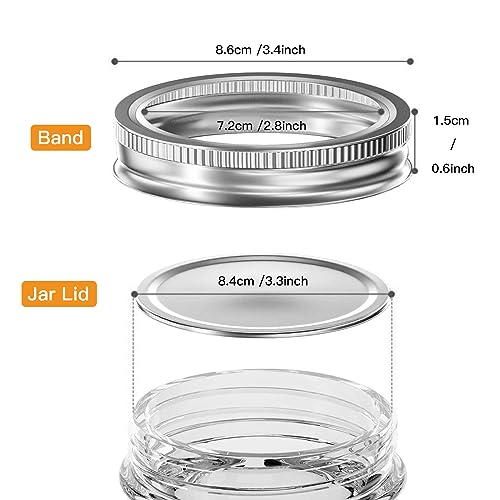 SKYBD 100Pcs/50 sets Canning Lids and Rings Wide mouth, Premium Mason Jar Lids with Rings/Bands for Ball, Kerr Jars - Food Grade Material, 100% Fit & Airtight for Wide Mouth Mason Jars - Image 5