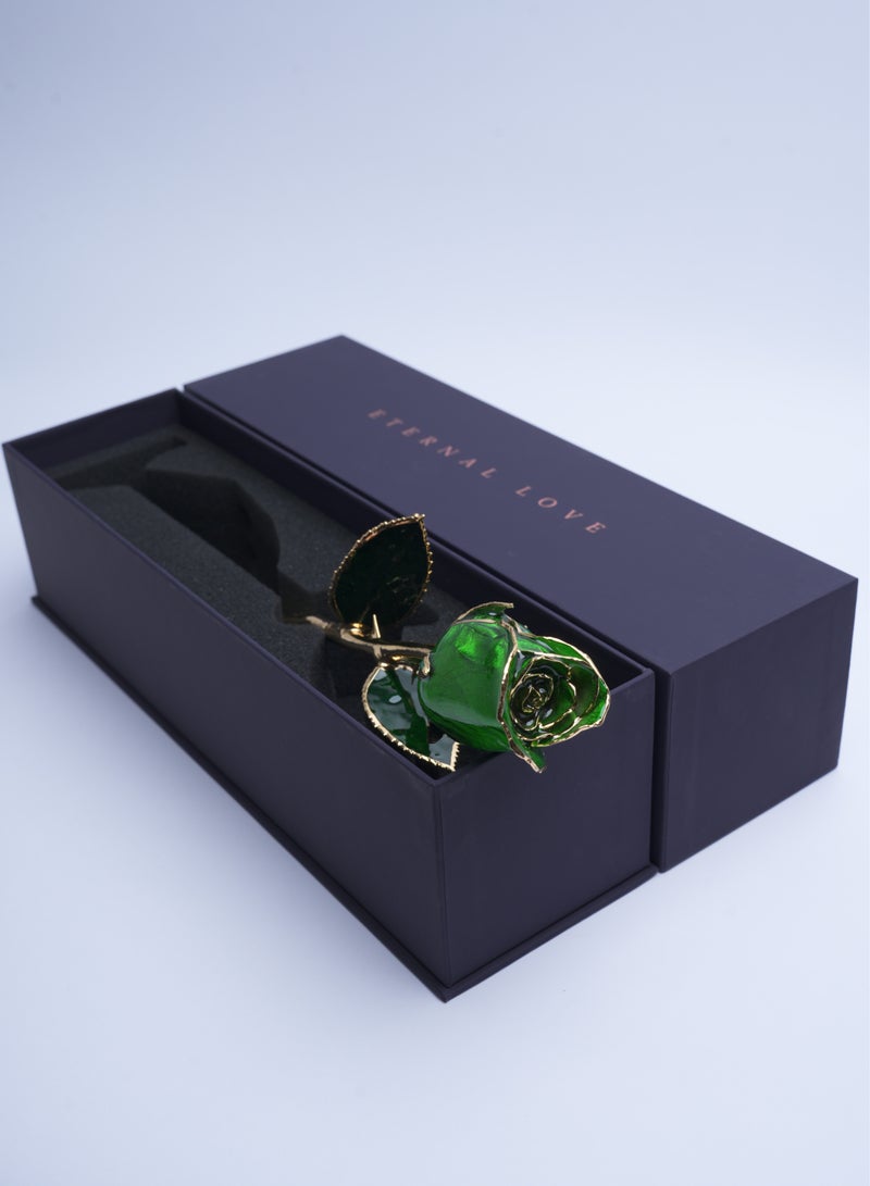 Forever Rose Real 24K Gold Rose,AliveRose Gold Dipped Rose,green,Gift for Her mom Wife Mother Day Anniversary Valentines Day - Image 1