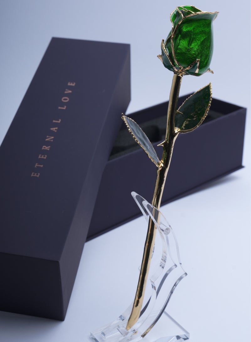 Forever Rose Real 24K Gold Rose,AliveRose Gold Dipped Rose,green,Gift for Her mom Wife Mother Day Anniversary Valentines Day - Image 2