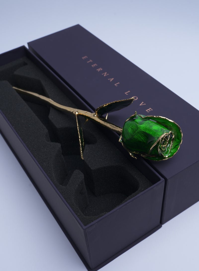 Forever Rose Real 24K Gold Rose,AliveRose Gold Dipped Rose,green,Gift for Her mom Wife Mother Day Anniversary Valentines Day - Image 3