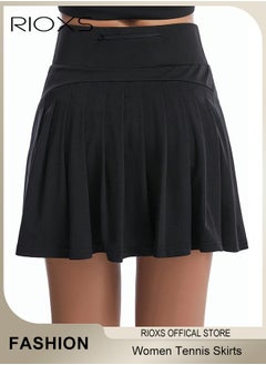RIOXS Women Tennis Skirts,Sports Skirts 2-In-1 Liner Shorts,Comfy Golf Skirts,High Waisted Skirts With Pockets For Athletic Skorts Running Pickleball,Workout Sportwear Skirts Shorts  - Image 5