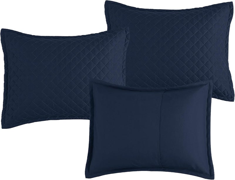 HOMBYS Daybed Cover Sets- Diamond Stitching Daybed Bedding Set, All Season Cozy Bedding with Bedskirt with Shams, Microfiber Filling, 5 Pieces, Navy Blue - Image 4