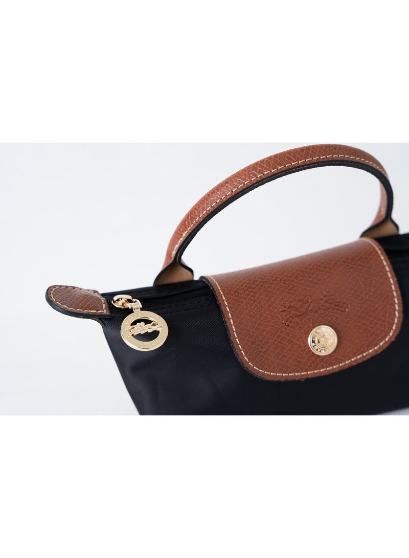 Longchamp Women's classic fashion versatile mini makeup bag handbag shoulder bag handheld small bag Mini  Black Classic - Image 4