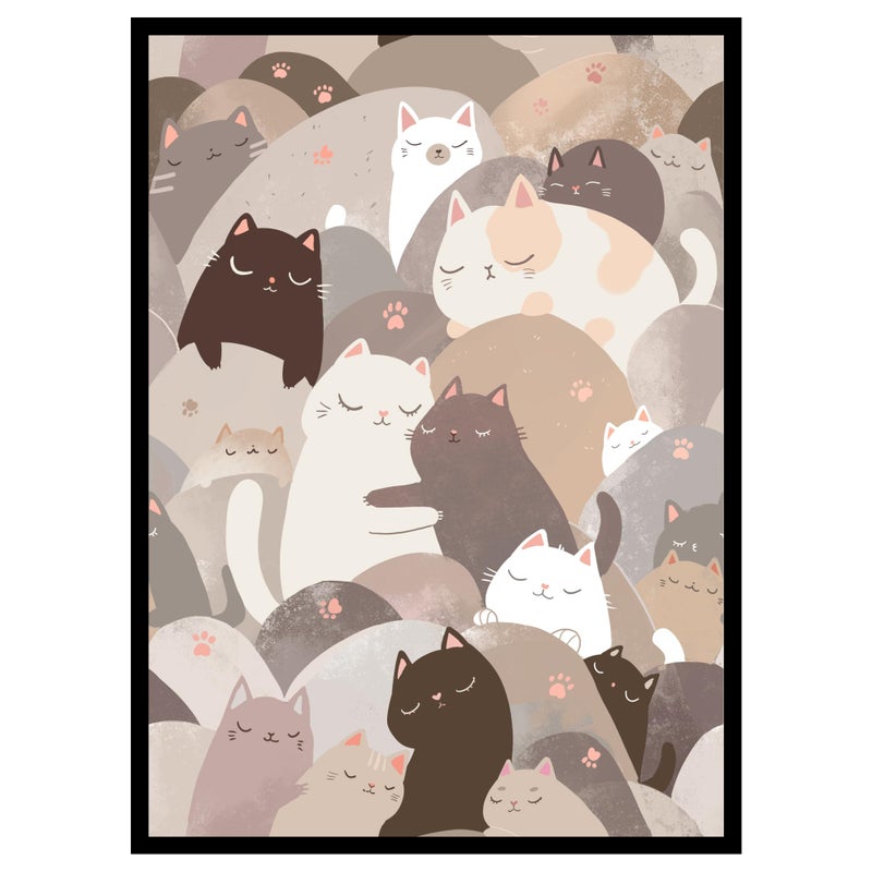 Realm Guard 100ct Textured Matte TCG/MTG Card Art Sleeves (Pastel Cats) - Image 1