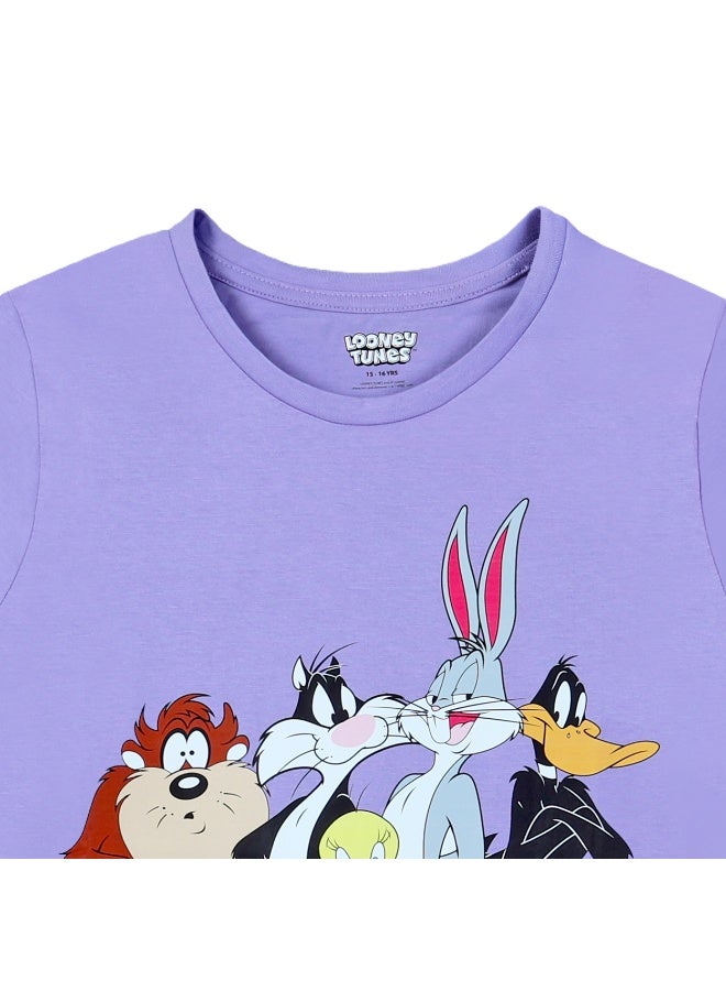 Warner Bros. Looney Tunes  Girl's Short Sleeve 100% Cotton T-Shirt - Image 4