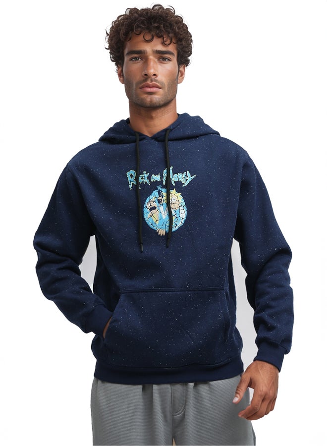 RAVIN Rick And Morry Hooded Neck With Drawstring Hoodie - Navy - Image 1