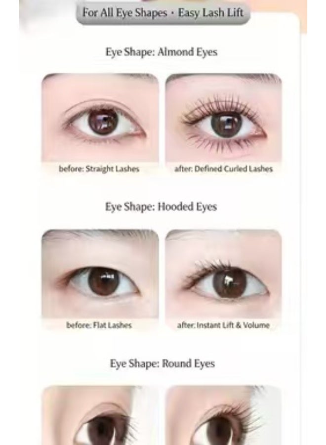 Wide-Angle Eyelash Curler with Built-in Comb and Replaceable Silicone Pads, No Pinching - Image 2