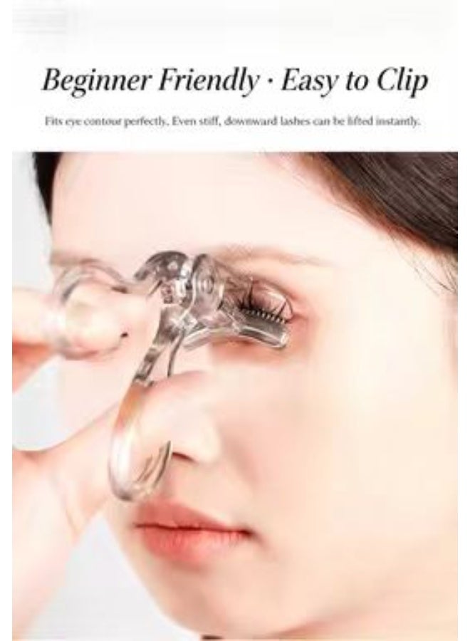 Wide-Angle Eyelash Curler with Built-in Comb and Replaceable Silicone Pads, No Pinching - Image 5
