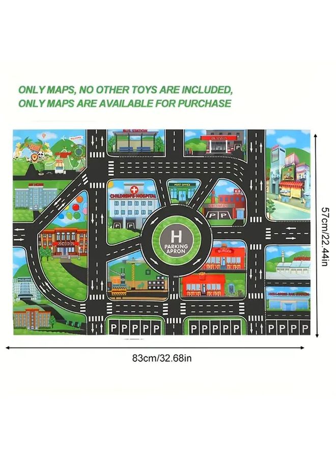 Kids Traffic Play Map 22.44x32.68 Inch Educational Toy for Toddlers Motor Skills - Image 1