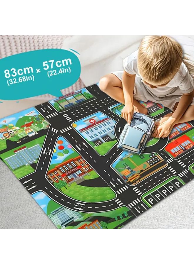 Kids Traffic Play Map 22.44x32.68 Inch Educational Toy for Toddlers Motor Skills - Image 2