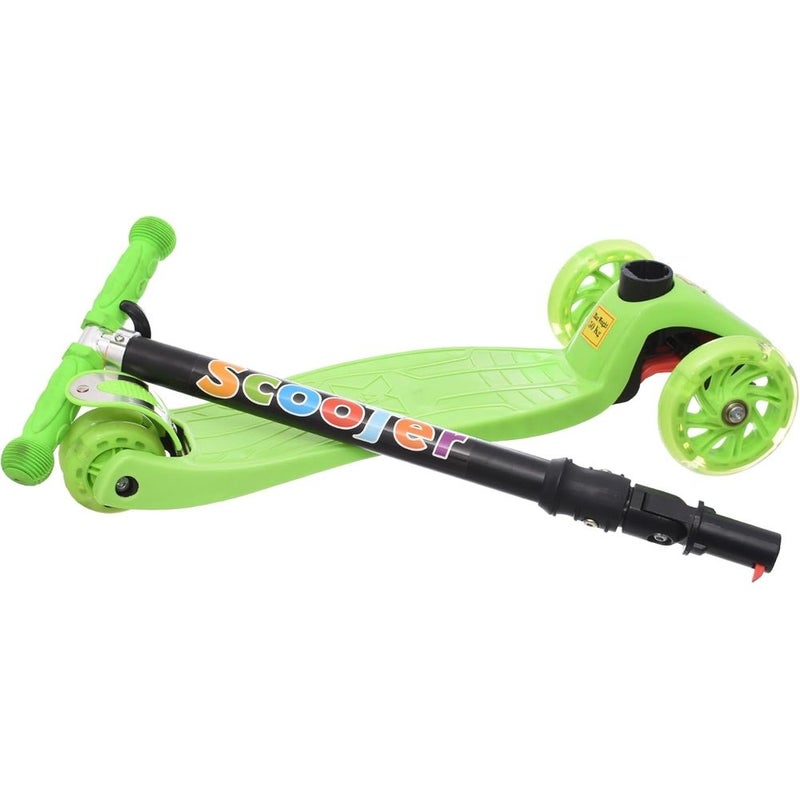 سكوتر قابل للطي بعجلات مضيئة - أخضر - BG-03 - Image 3