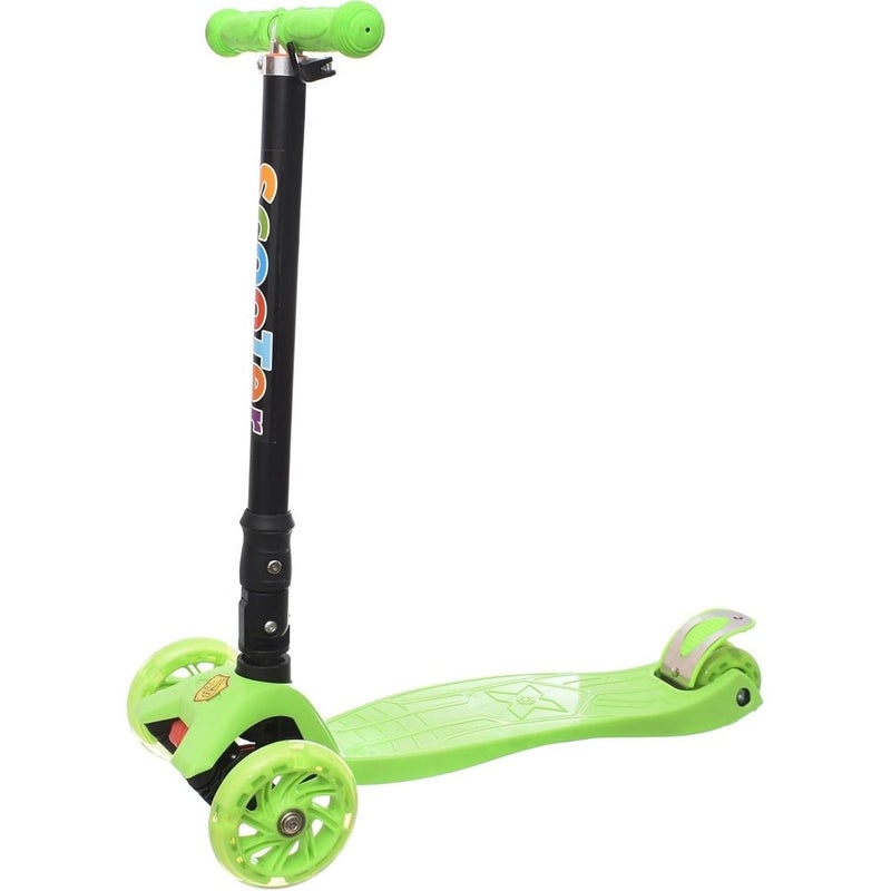 سكوتر قابل للطي بعجلات مضيئة - أخضر - BG-03 - Image 1