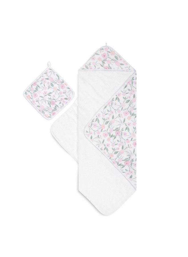 aden + anais Muslin Backed Hooded Towel Set Ma Fleur  - Image 2