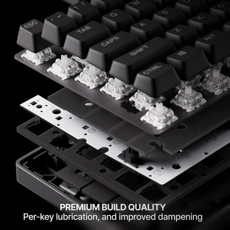 steelseries Apex Pro TKL Gen 3 Wireless Mechanical Gaming Keyboard, OmniPoint 3.0 Adjustable HyperMagnetic Switches, 0.7ms Response Time, Double-Shot PBT Keycaps, 37.5 hrs Battery Life (Wireless), 5 Custom Profiles, Per-Key RGB Lighting, OLED Smart Display, US English Layout, Wireless & Bluetooth Connectivity, Black | 64871 - Image 5