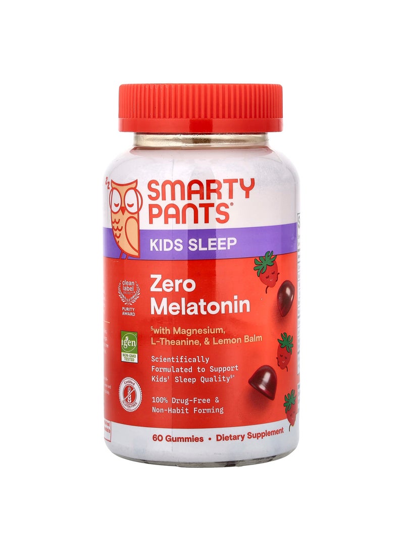 Kids Sleep, Zero Melatonin Gummies, Strawberry, 60 Gummies