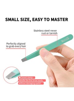 TsMADDTs Eyebrow Tweezer Set, 6 Pcs Tweezers Set For Women, Precision Tweezer For Eyebrows With Curved Scissors For Ingrown Hair, Hair Plucking Daily Beauty Tools With Leather Travel Case  - Image 2