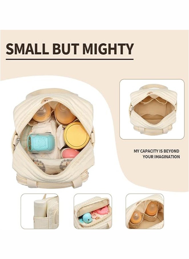 يوڠام حقيبة حفاضات للأطفال حقيبة تخزين لعربة الأطفال عربات الرضع منظم حفاضات حافظات حقيبة يد مطرزة للأمهات - Image 4