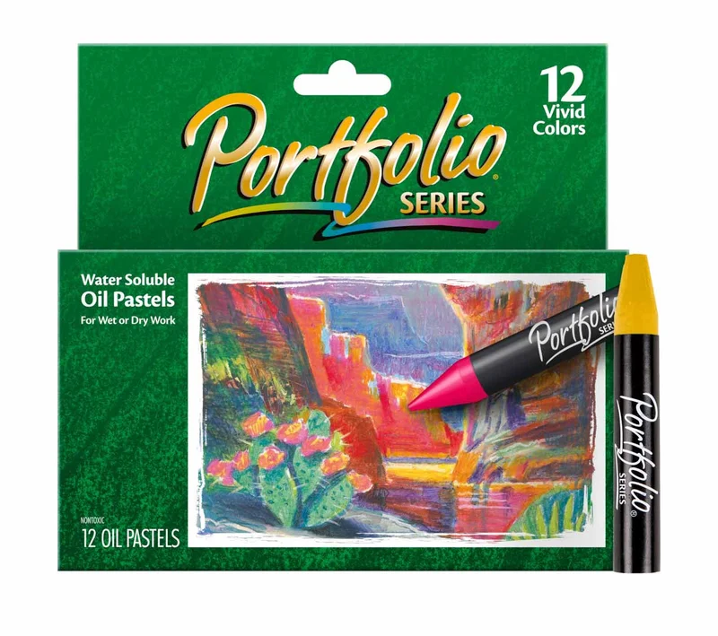 Crayola Crayola Portfolio Series Oil Pastels – 12 Assorted Water-Soluble Colours for Wet or Dry Use | Creamy Blendable Pastels for Artists & Kids | Safe, Non-Toxic Art Supplies