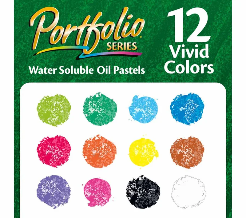 Crayola Crayola Portfolio Series Oil Pastels – 12 Assorted Water-Soluble Colours for Wet or Dry Use | Creamy Blendable Pastels for Artists & Kids | Safe, Non-Toxic Art Supplies