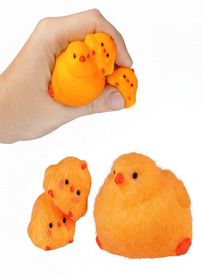 The Orb Factory ORB Tabalicious Fluffs TABA Squishy Chick Family Set (Orange) - 3 Squishy Chicks with Flocking - Soft, Sticky, TABA Squishies - Fun Stress Relief - Kawaii Sensory and Fidget Toys Kids and Adults - Image 3