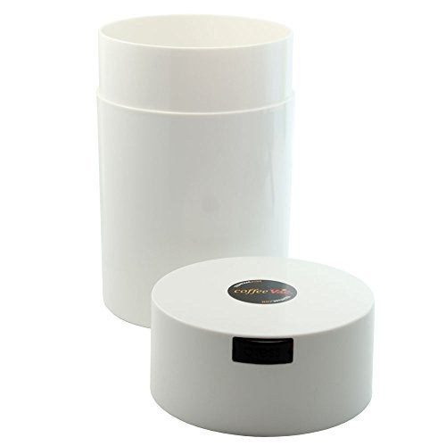 CoffeeVac 1LB – Patented Airtight Container | Multi-use Vacuum container works as smell proof containers for ground coffee and coffee bean containers. White cap and body - Image 2