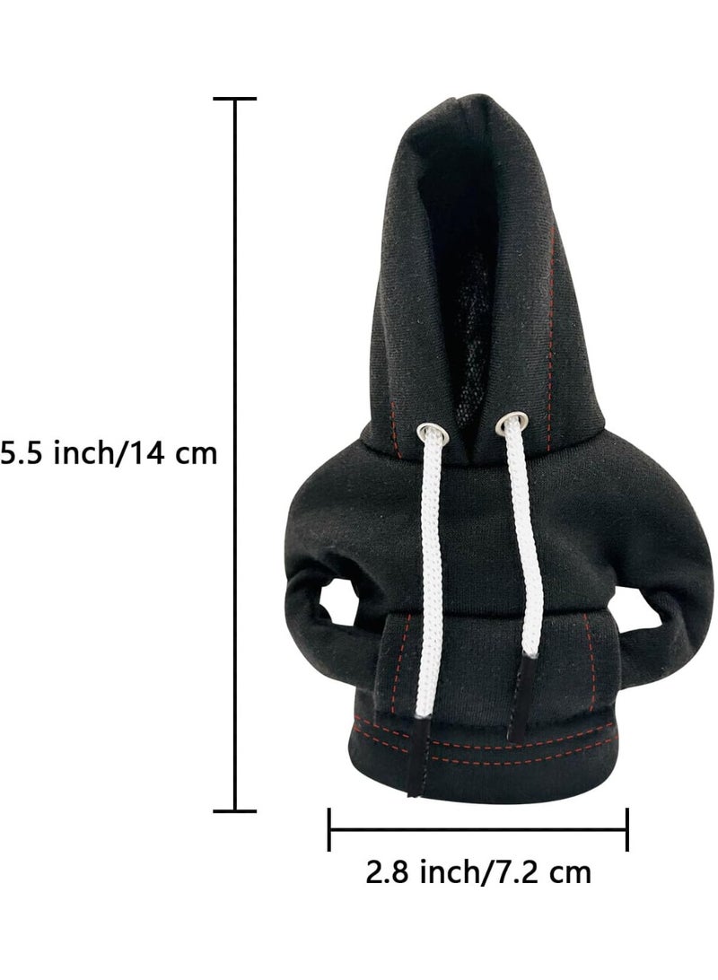 Bukela Car Gear Shift Cover, Cute Shift Knob Hoodie Universal Cover for Shifter Stick Funny Sweater Shirt for Gear Shift Knob Cover Mini Automotive Interior Accessories (Black) - Image 2