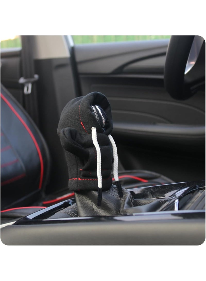 Bukela Car Gear Shift Cover, Cute Shift Knob Hoodie Universal Cover for Shifter Stick Funny Sweater Shirt for Gear Shift Knob Cover Mini Automotive Interior Accessories (Black) - Image 3