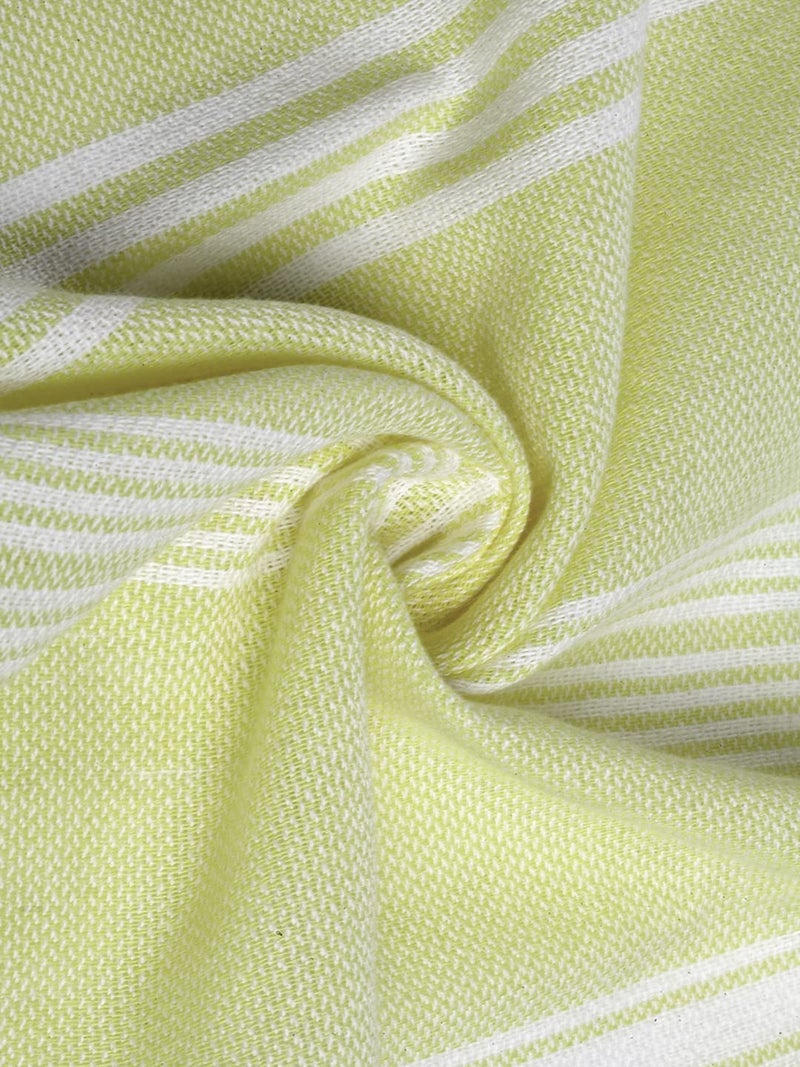 Arrabi Yellow Stripes Handwoven Cotton Hand Towel (Set of 5) | ARHT-1013-x5 - Image 5